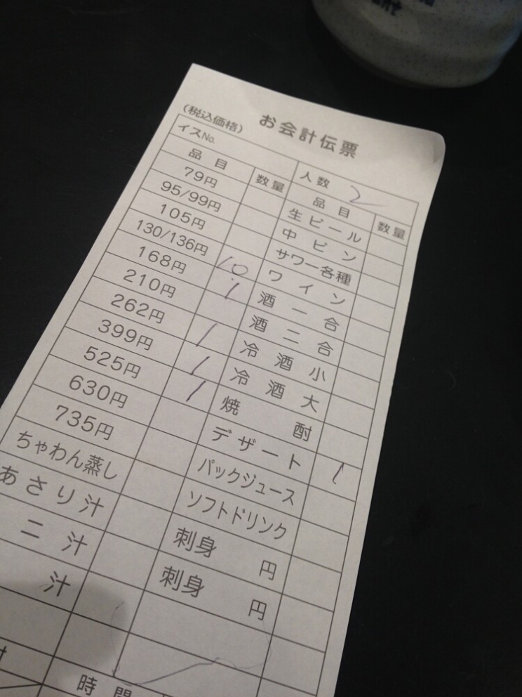 Sushi rachunek