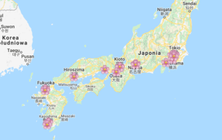 Najlepsze miejsca w Japonii do oglądania kwitnących wiśni (sakura) - mapa