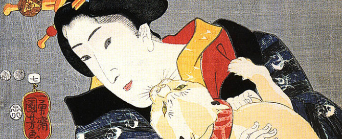 Utagawa Kuniyoshi: Kobieta i kot