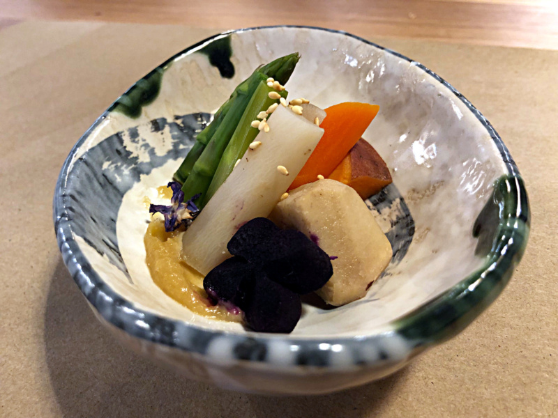 Nabeya omakase - menu degustacujne w Nabeya (Mugi): yasai - sezonowe warzywa